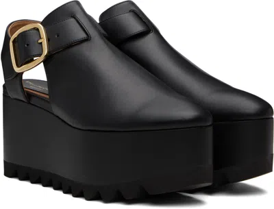 Stella Mccartney Elyse Closed-toe T-bar Platform Sandal In Black