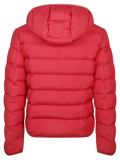 Moncler Hooded Padded Jacket Side Pockets In Red