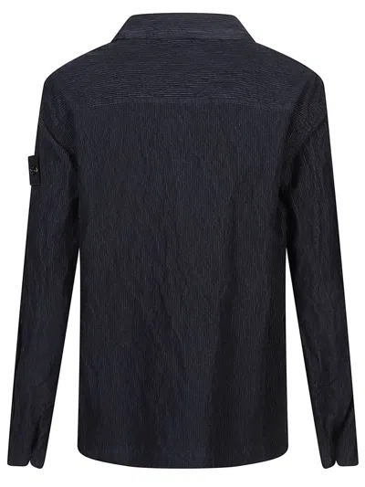 Stone Island Black 1200020 Wrinkled Corduroy 500-tc Jacket In Black