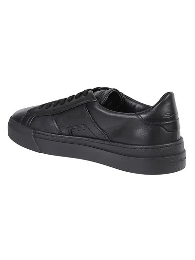 Santoni Men's Black Leather Dbs Oly Sneaker In Multi