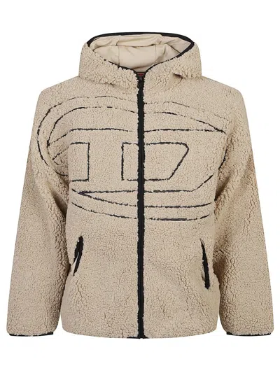 Diesel S-zat Sweat-shirt Puffer Jackets Beige In Brown