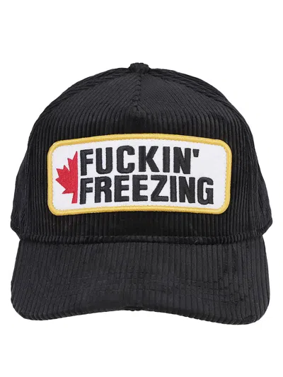 Dsquared2 Souvenir From Canada Corduroy Patch Baseball Cap In Black