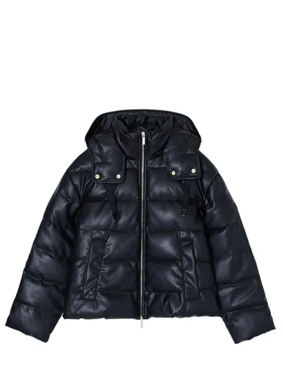 Armani Exchange Hooded Padded Jacket In Black