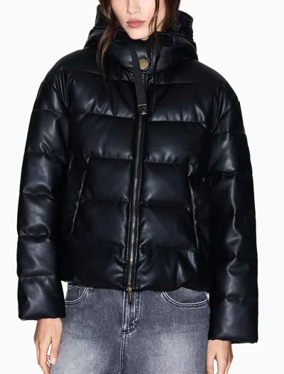 Armani Exchange Hooded Padded Jacket In Black