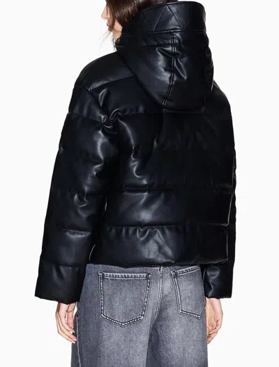 Armani Exchange Hooded Padded Jacket In Black