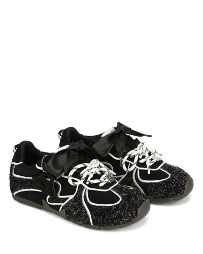 Naked Wolfe Adored Ribbon-detail Sneakers In Black