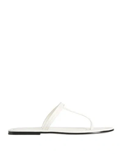 Totême Toteme Woman Thong Sandal Off White Size 10 Leather