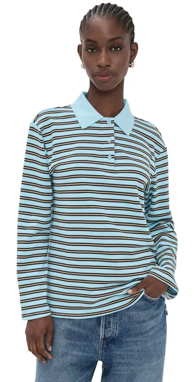 English Factory Stripe Collar Sweatshirt In Multi