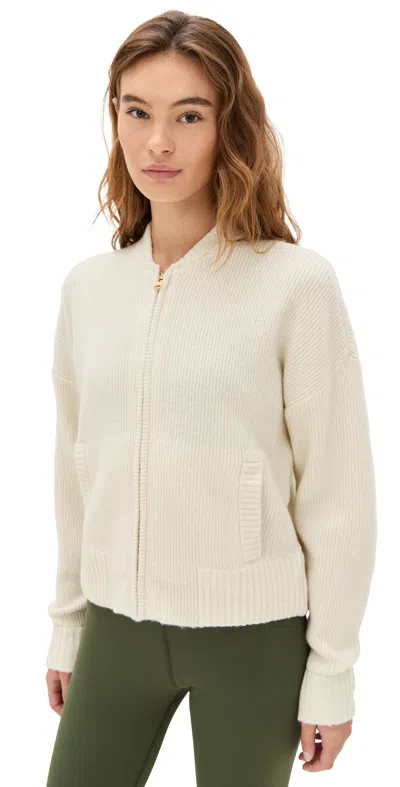 Rhone Westside Full Zip Cardigan Sand Stone In White