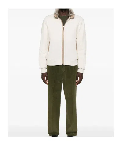 Moorer Long-sleeved Stand-up Collar Jacket In White