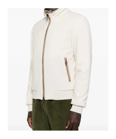 Moorer Long-sleeved Stand-up Collar Jacket In White