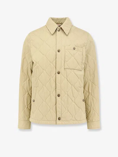 Burberry Quilted Gabardine Overshirt In Neutral