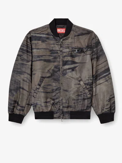 Diesel Men J-kepes-dlbz Nylon Bomber Jacket In Brown