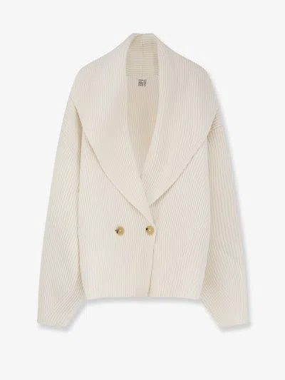 Totême Shawl-lapel Wool Cardigan In Neutral