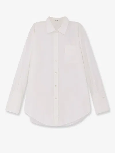 The Row Ment Cotton Popeline Shirt In White