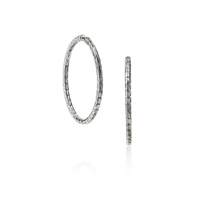 John Hardy Sterling Silver Jh Essential Flex Hoop Earrings In Metallic
