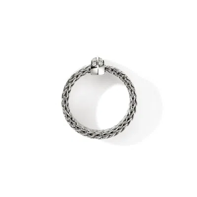 John Hardy Sterling Silver Icon Diamond Weave Ring