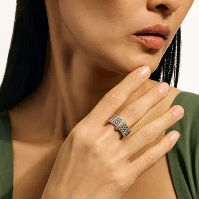 John Hardy Sterling Silver Icon Diamond Weave Ring