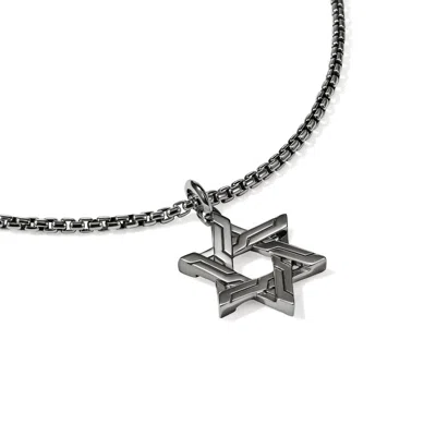 John Hardy Icon 50 Star Of David Pendant Necklace, Dark Silver