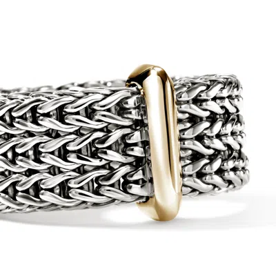 John Hardy Icon Link Bar Ring, Sterling Silver, Gold, 9mm