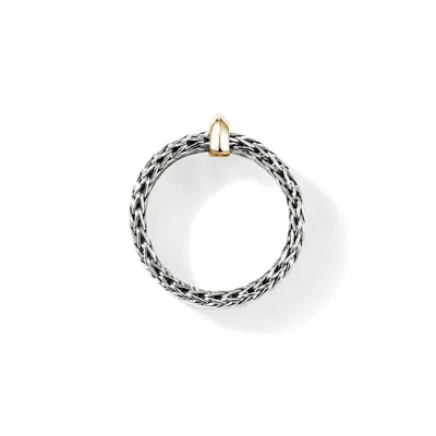 John Hardy Icon Link Bar Ring, Sterling Silver, Gold, 9mm