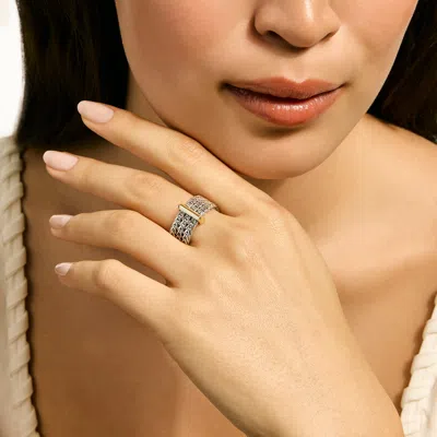 John Hardy Icon Link Bar Ring, Sterling Silver, Gold, 9mm