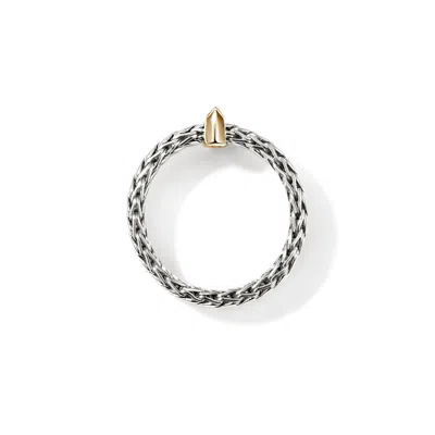 John Hardy Icon Link Bar Ring, Sterling Silver, Gold, 6mm