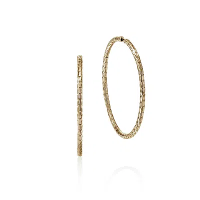 John Hardy Jh Essential Flex Hoop Earrings, Gold, 50mm
