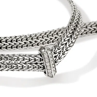 John Hardy Icon Link Necklace, Sterling Silver, Diamonds, 6mm