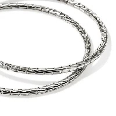 John Hardy Jh Essential Flex Hoop Earrings, Sterling Silver, 50mm