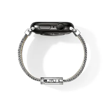 John Hardy Smart Watch Strap, Gold, Sterling Silver, 18mm In Black