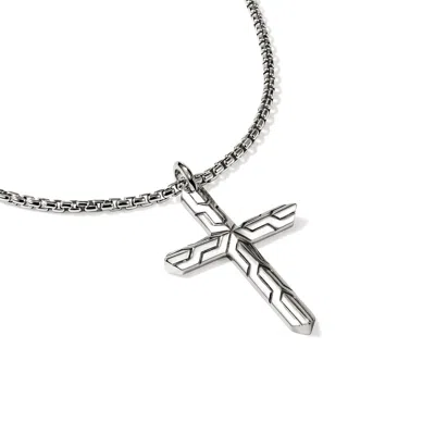 John Hardy Icon 50 Cross Pendant Necklace, Sterling Silver In Metallic