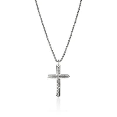 John Hardy Icon 50 Cross Pendant Necklace, Sterling Silver In Metallic