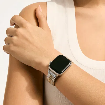John Hardy Smart Watch Strap, Gold, Sterling Silver, 18mm In Black
