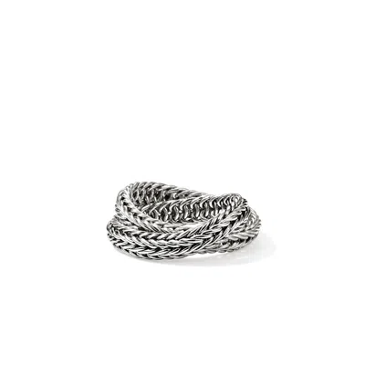 John Hardy Icon Chevron Crossover Ring, Sterling Silver, 4.5mm