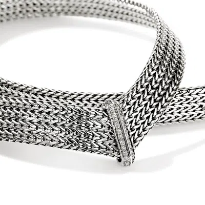 John Hardy Icon Link Necklace, Sterling Silver, Diamonds, 12mm