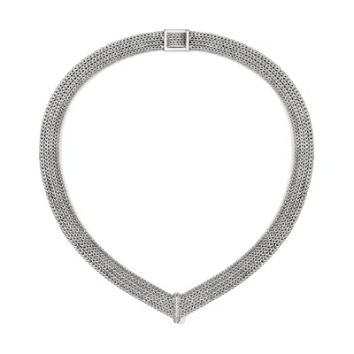 John Hardy Icon Link Necklace, Sterling Silver, Diamonds, 12mm