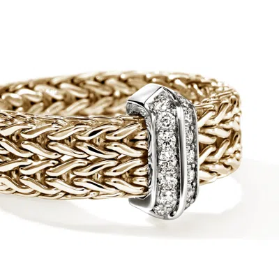 John Hardy 14k Yellow Gold Diamond Icon Link Ring