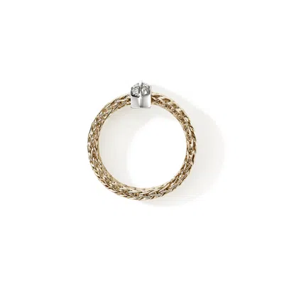 John Hardy 14k Yellow Gold Diamond Icon Link Ring