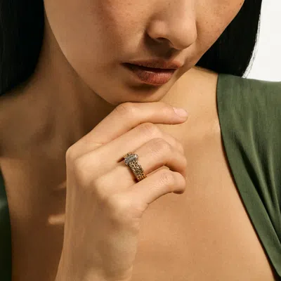 John Hardy 14k Yellow Gold Diamond Icon Link Ring