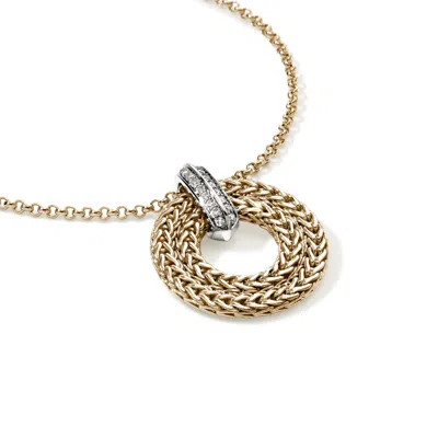 John Hardy 14k Yellow Gold Diamond Pendant Necklace In Gold