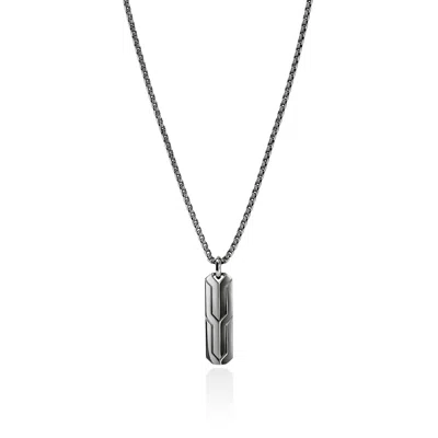 John Hardy Icon 50 Tag Pendant Necklace, Dark Silver In Gray