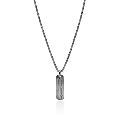 John Hardy Icon 50 Tag Pendant Necklace, Dark Silver In Gray