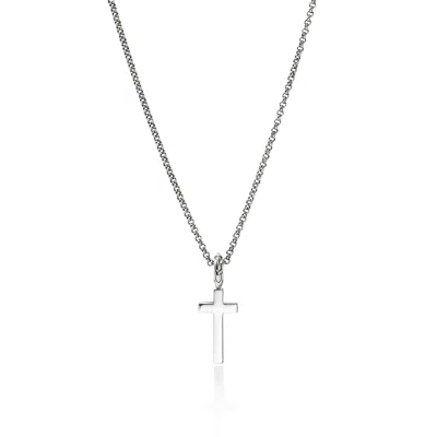 John Hardy Jh Essential Cross Necklace, Sterling Silver, Diamonds