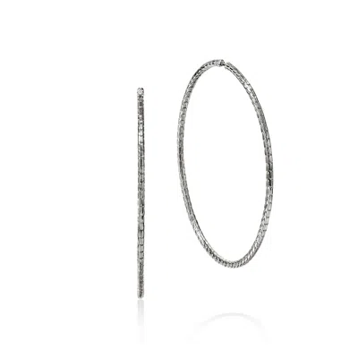 John Hardy Jh Essential Flex Hoop Earrings, Sterling Silver, 78.5mm