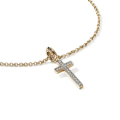 John Hardy Jh Essential Cross Necklace, Gold, Diamonds
