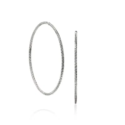 John Hardy Jh Essential Flex Hoop Earrings, Sterling Silver, 78.5mm