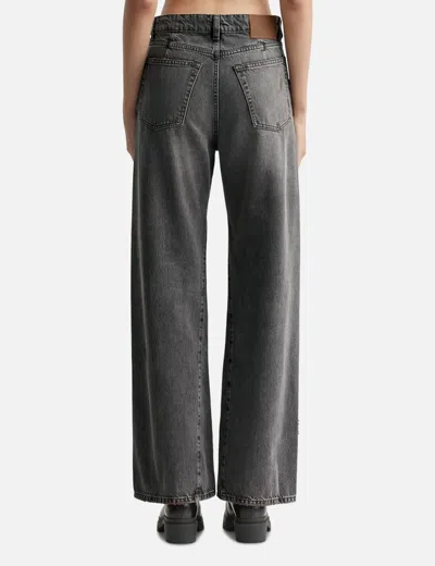 Our Legacy Distressed Wide-leg Jeans With Faded Black Wash In Gray