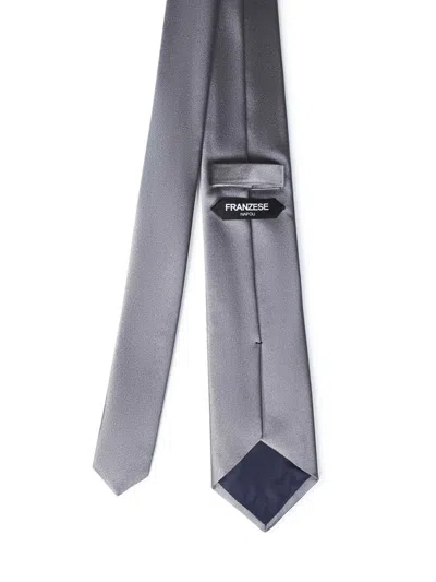 Franzese Collection Franzese Napoli Groom Smoking Model Tie In Gray