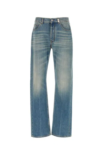 Alexander Mcqueen Mcqueen Skull Straight Leg Jeans In Blue Washed